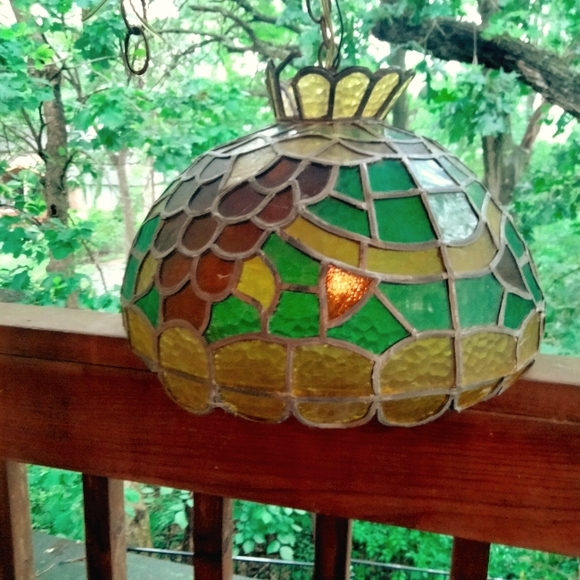 Vintage Stained Glass Tiffany Style Pendant Light